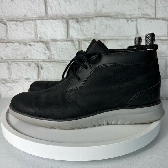 Ugg Boots Union Chukka Leather Waterproof Lace Up Treadlite Charcoal Black 8 - Picture 2 of 11
